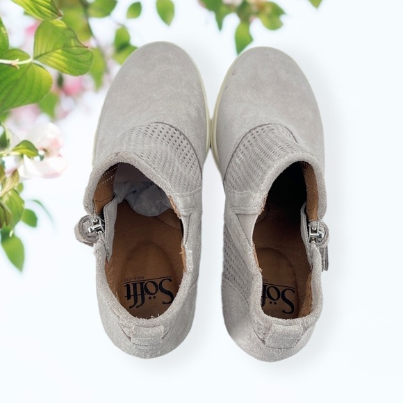 Sofft Gray Suede Wedge Bootie - Picture 6 of 9